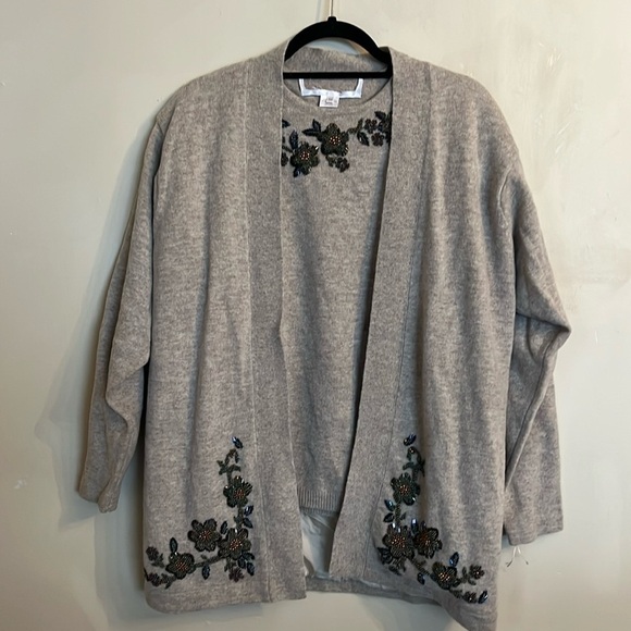 Vintage Lambswool Sweater and Cardigan Set Hand Beaded Size M - Picture 1 of 15
